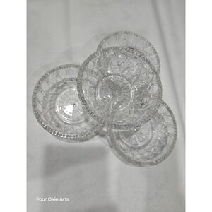 Crystal Glass Bowls Set of 3 Dessert Bowls Candy Nut Bowls Clear